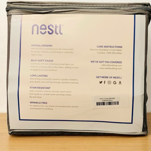 NWT NESTL  Hypoallergenic Microfiber Extra Deep Pocket 6 pc. Full Size Sheet Set - Picture 2 of 3